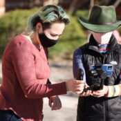 Cam Welch and Carly Schaub filming “One Shot.”
